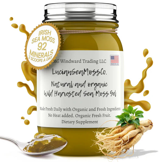 Buy 2 Get 1 Free!!! Dr. Sebi Inspired 100% Organic Ginseng Infused Irish Sea Moss Gel